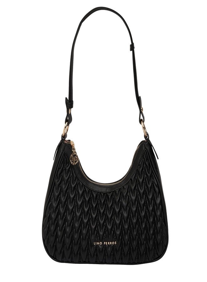 Lino Perros Black Quilted Shoulder Bag - Image 1